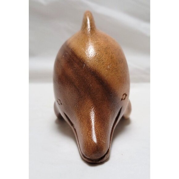 Hand-Carved Wooden Dolphin Figurine Figure Statue About 7 Inches Long - Lot D - Picture 3 of 7